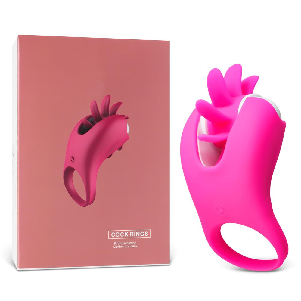 Magenta 10-Speed Vibrating & Tongue-Licking Cock Ring