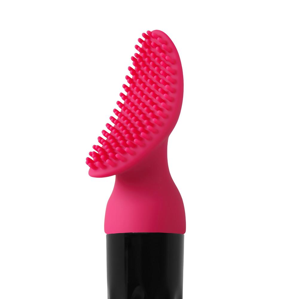 Magenta and Black10-Speed Rechargeable Vibrator with 4 Silicone Heads