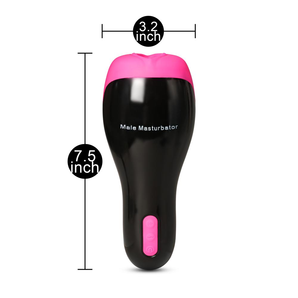 Magenta Color 12-Speed Male Vibrating Masturbator with Heating Function