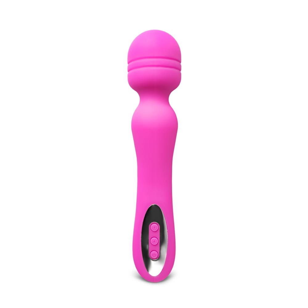 Magenta Color 12-Speed Silicone Rechargeable Wand Massager (USB Recharging)