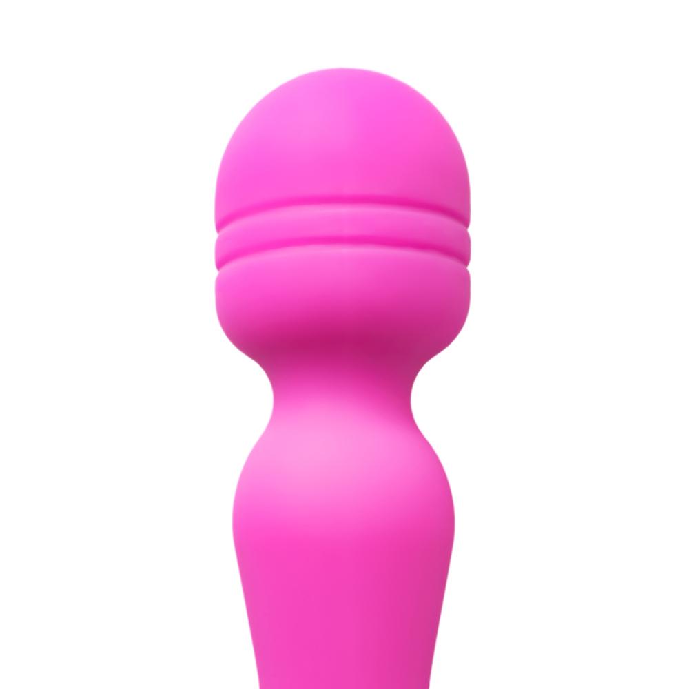 Magenta Color 12-Speed Silicone Rechargeable Wand Massager (USB Recharging)