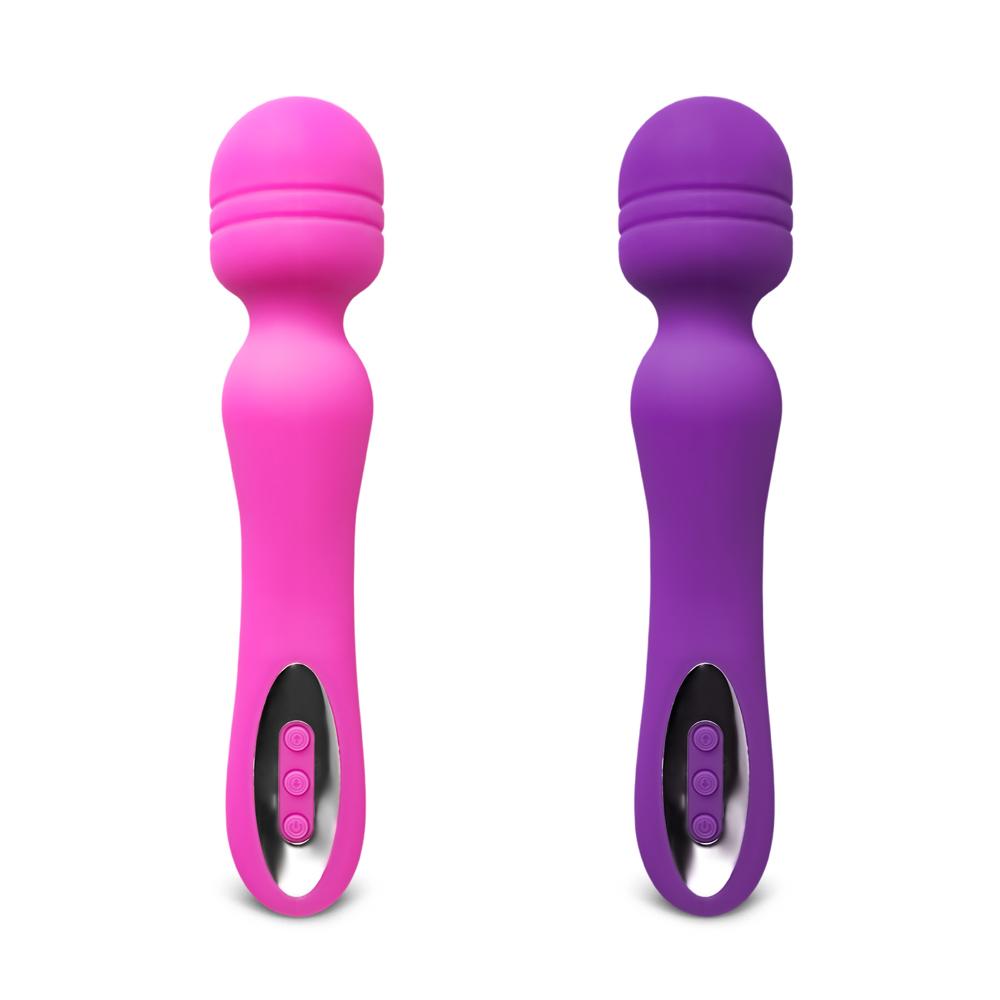 Magenta Color 12-Speed Silicone Rechargeable Wand Massager (USB Recharging)