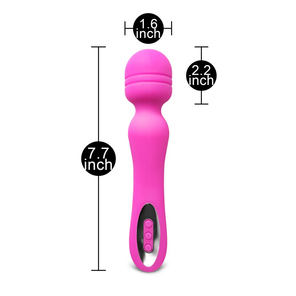 Magenta Color 12-Speed Silicone Rechargeable Wand Massager (USB Recharging)