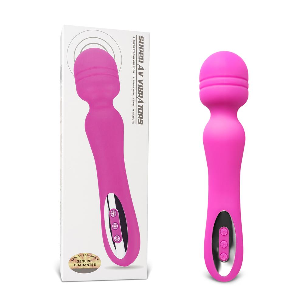 Magenta Color 12-Speed Silicone Rechargeable Wand Massager (USB Recharging)