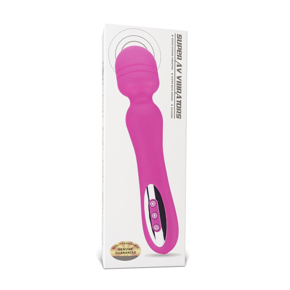 Magenta Color 12-Speed Silicone Rechargeable Wand Massager (USB Recharging)