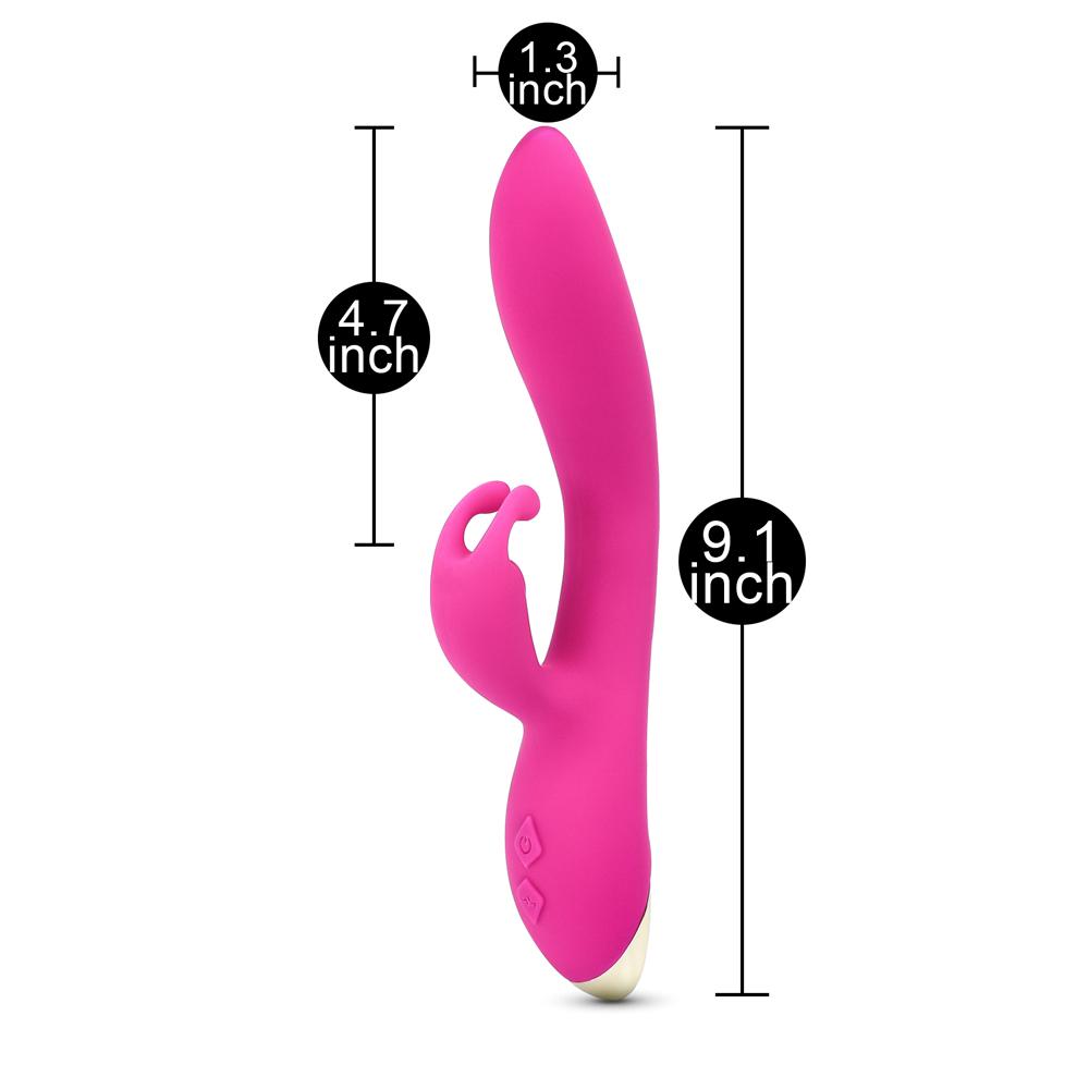 Magenta Color 9 Speeds Rechargeable Silicone Rabbit Vibrator