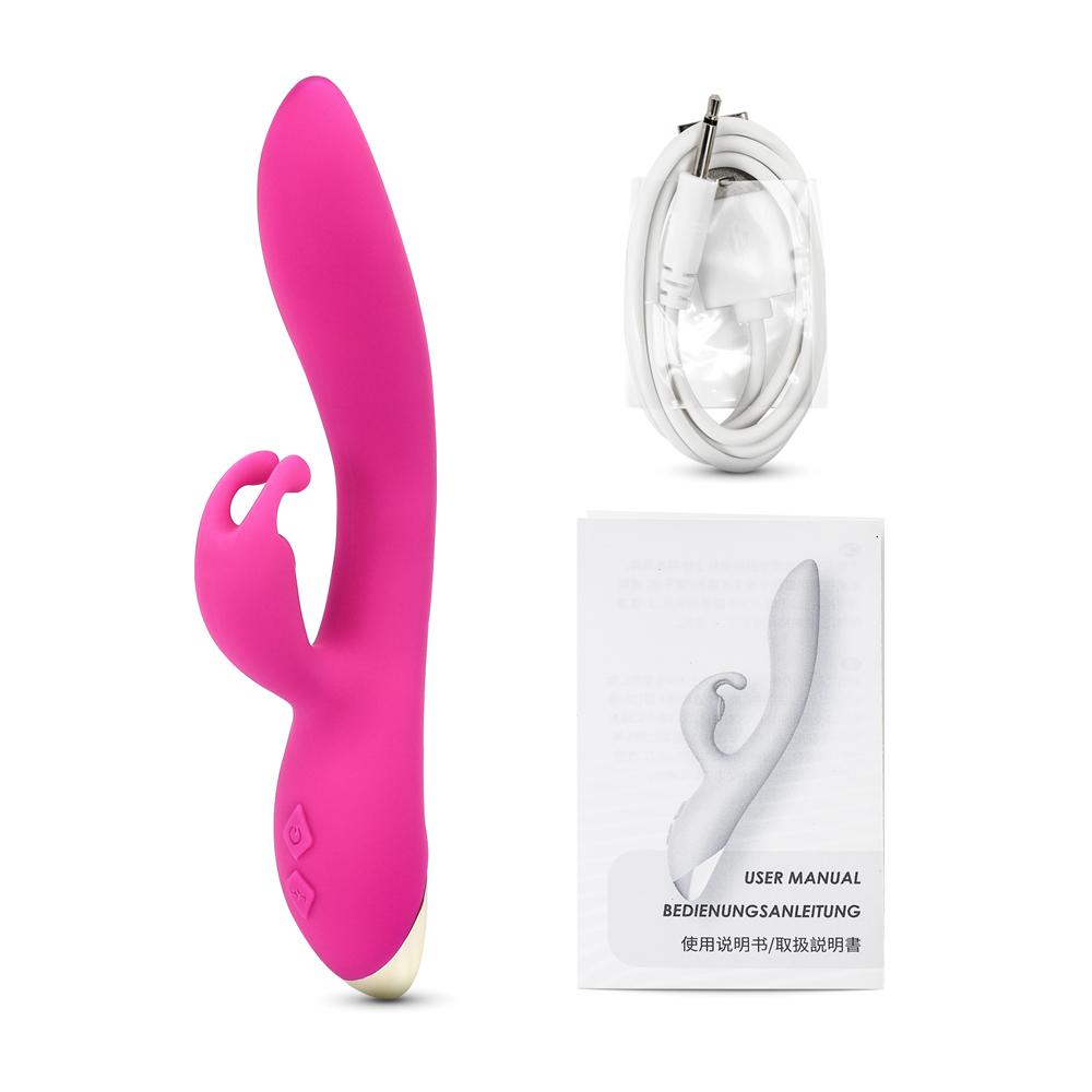 Magenta Color 9 Speeds Rechargeable Silicone Rabbit Vibrator