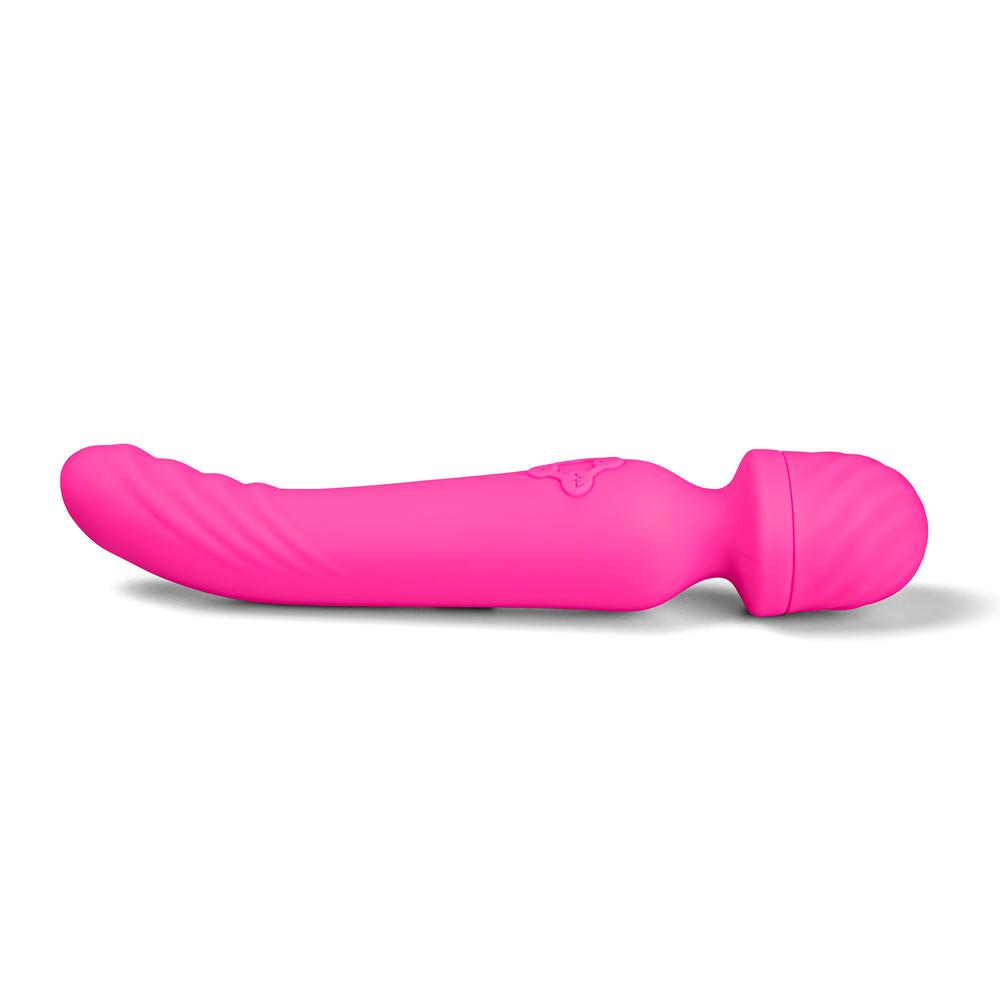 Magenta Color 9 Speeds Rechargeable Silicone Wand Massager with Heating Function