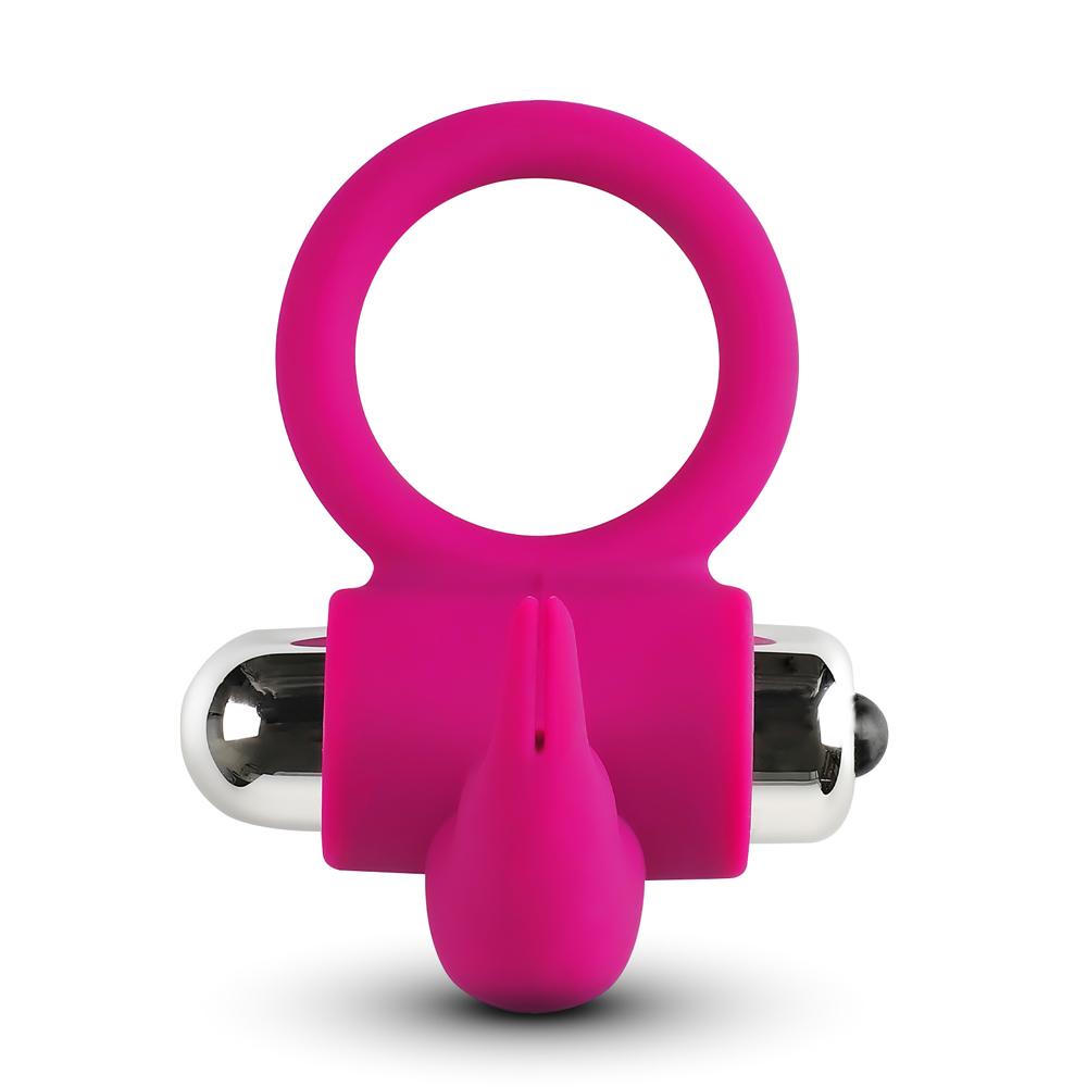 Magenta Color Silicone Rabbit Vibrating Cock Ring