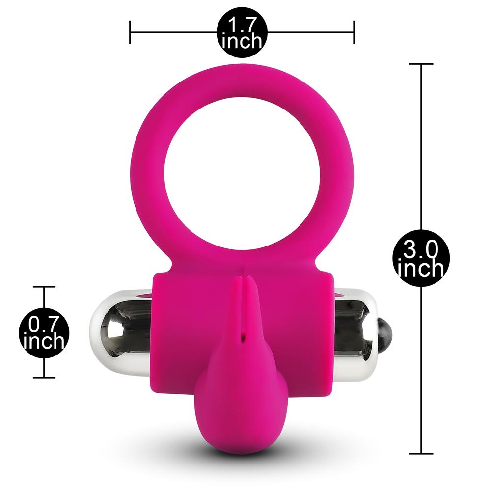 Magenta Color Silicone Rabbit Vibrating Cock Ring