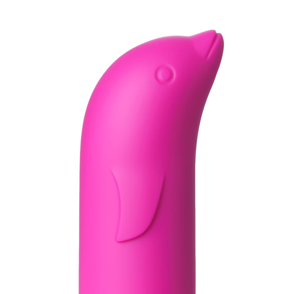 Magenta Dolphin-Shaped Single-Speed Battery-Operated Vibrating Egg (Foil Bag)