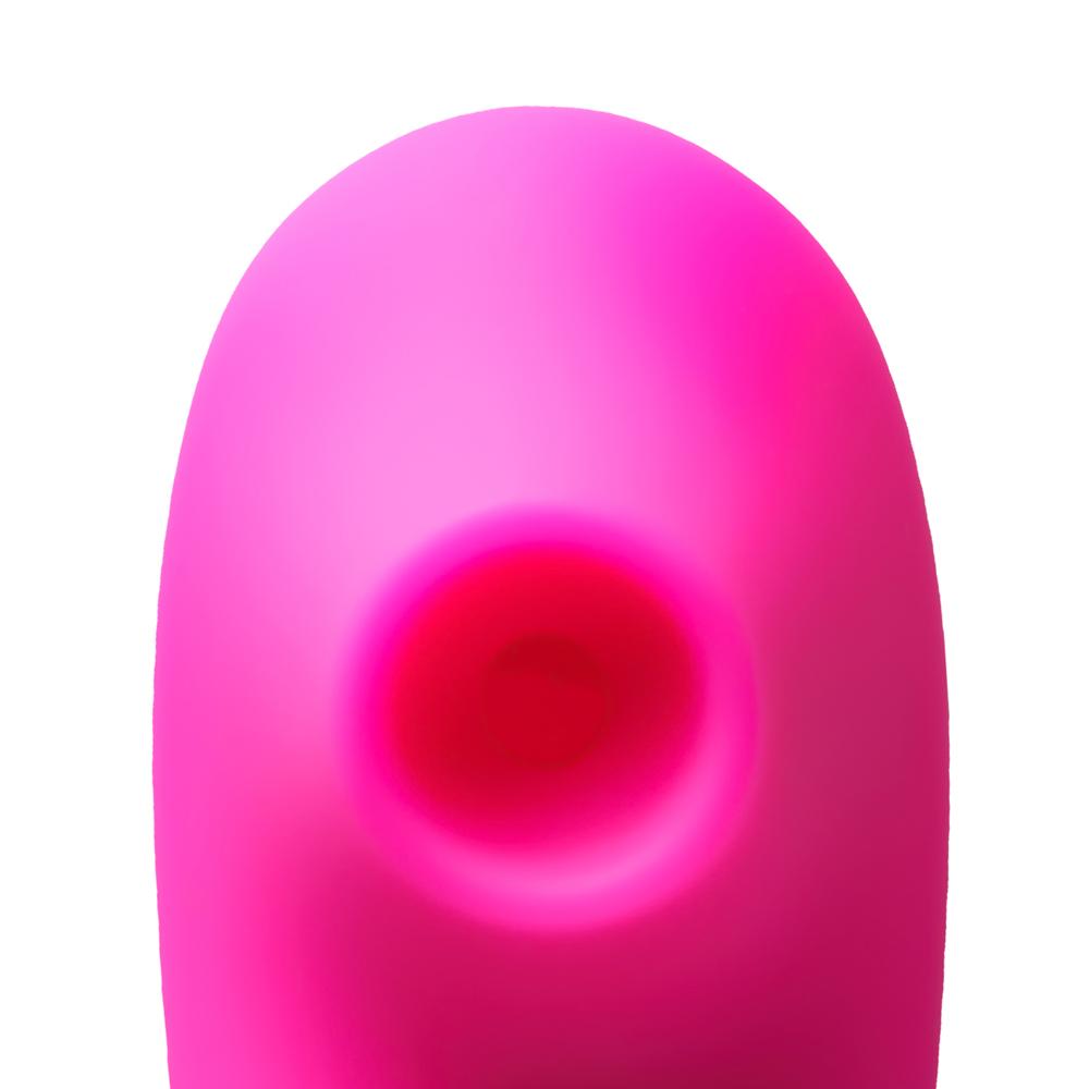 Magenta Sucking Massager with Plated Accent - 5-Speed, Medical Grade Silicone, Waterproof, Rechargeable