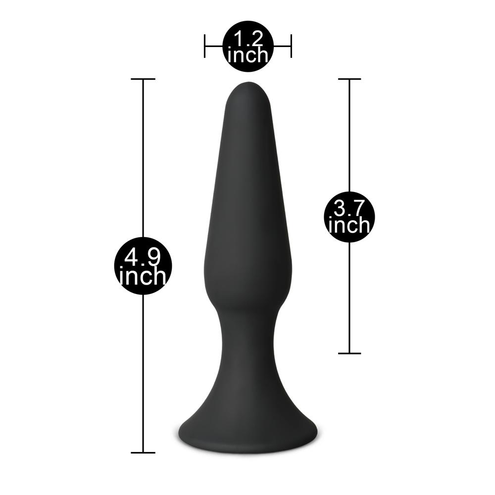 Medium Size Classic Black Silicone Anal Plug