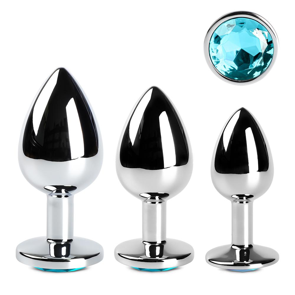 Metal Butt Plug Set ( Blue Color )