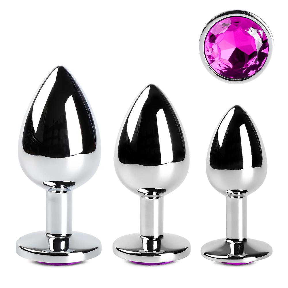 Metal Butt Plug Set ( Purple Color )