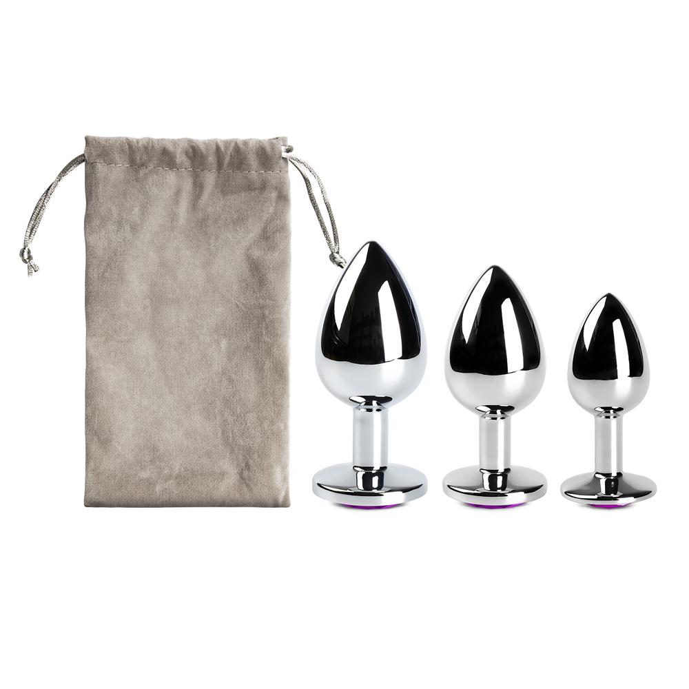 Metal Butt Plug Set ( Purple Color )