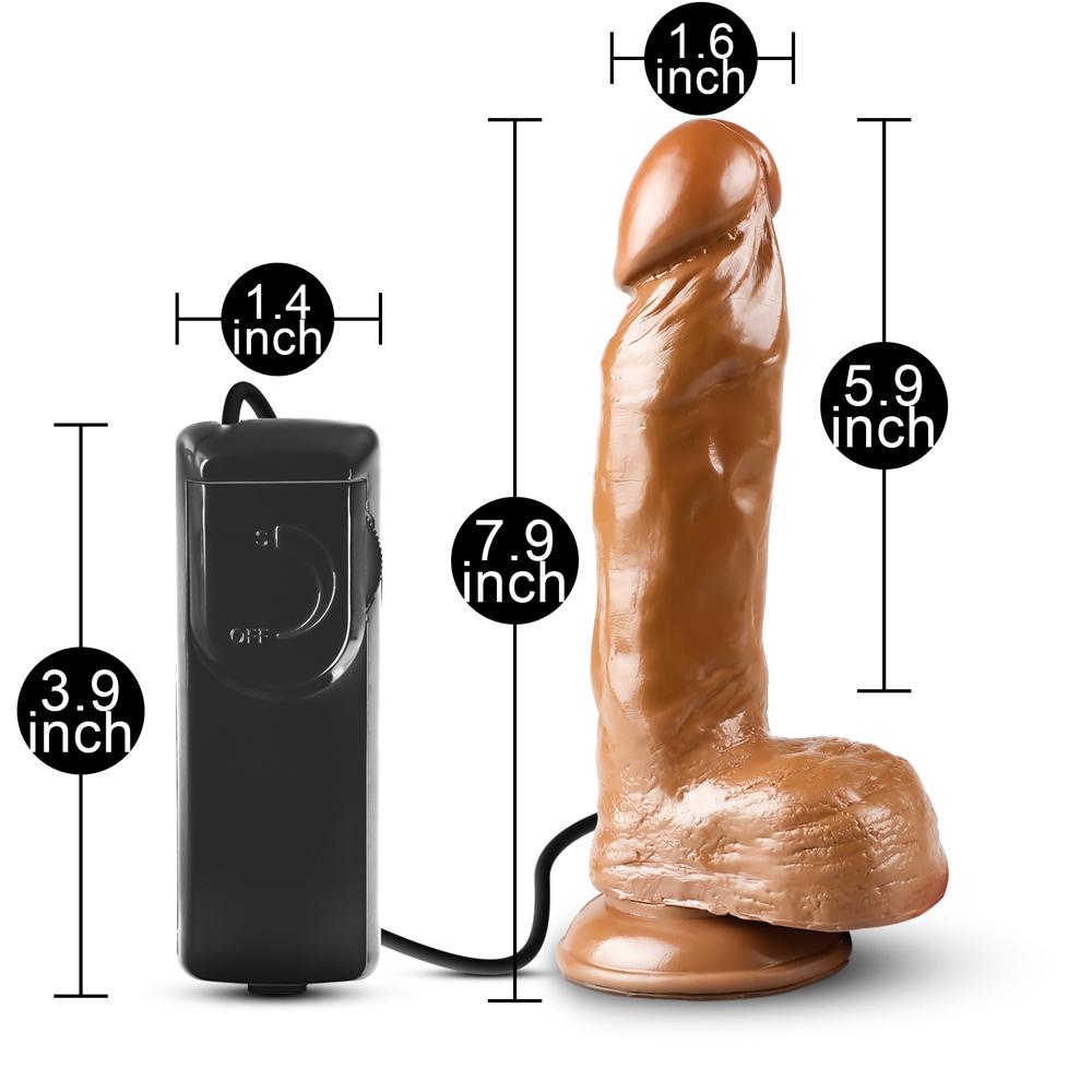 Multi-Speed Cheap Realistic Dildo Vibrator ( Brown Color )