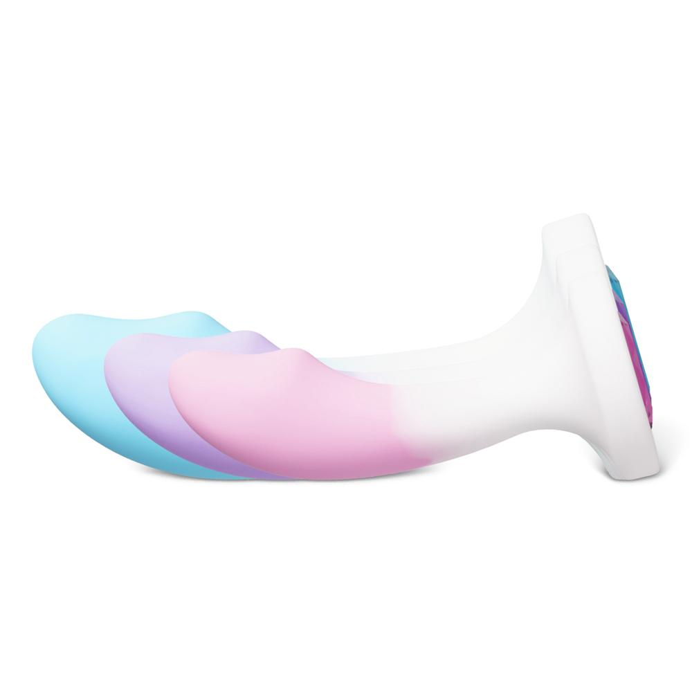 Multicolor 3-Piece Silicone Butt Plug Set with Gemstone Accents