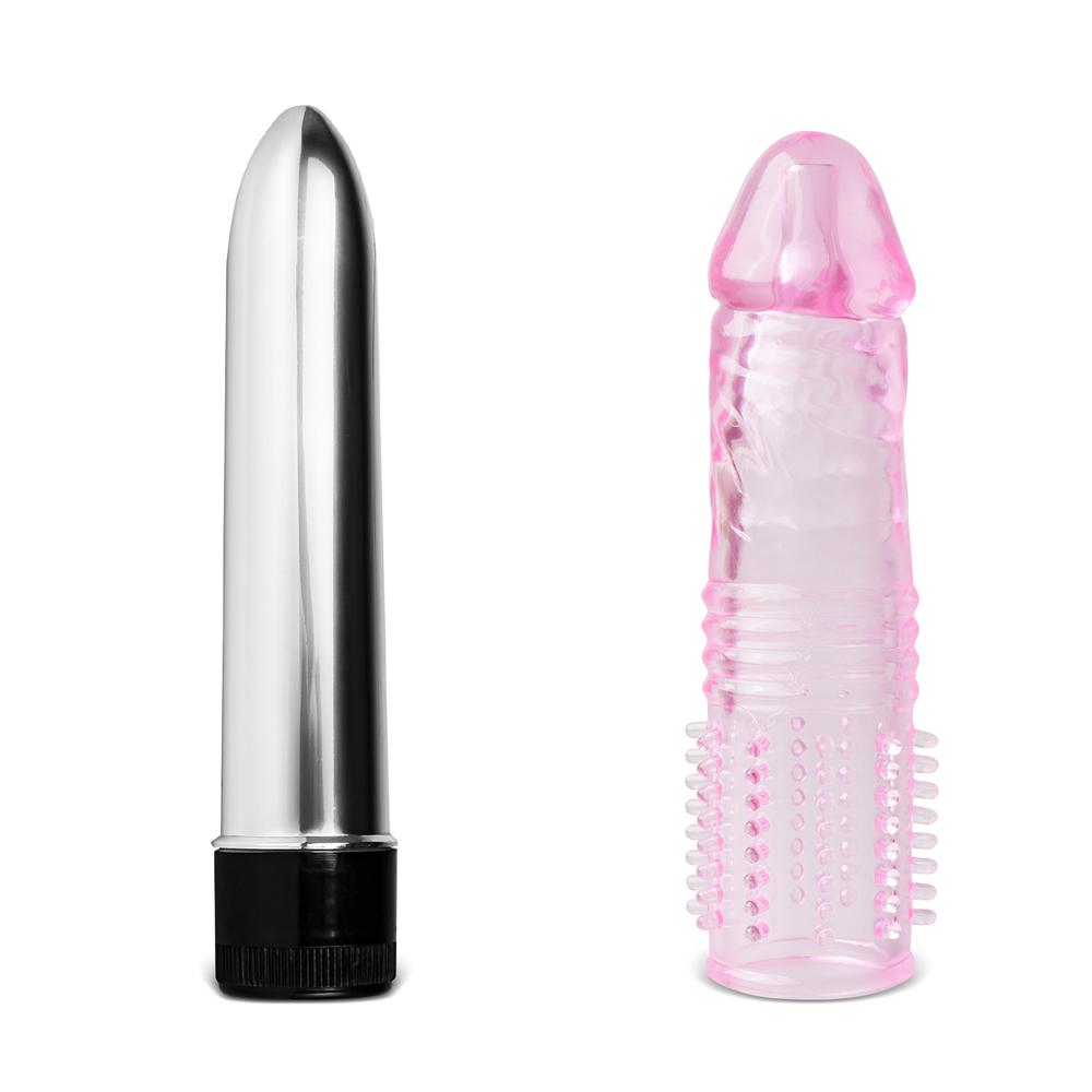 Multiple-Speed Clear Pink Color Penis Vibrator with TPE Sleeve