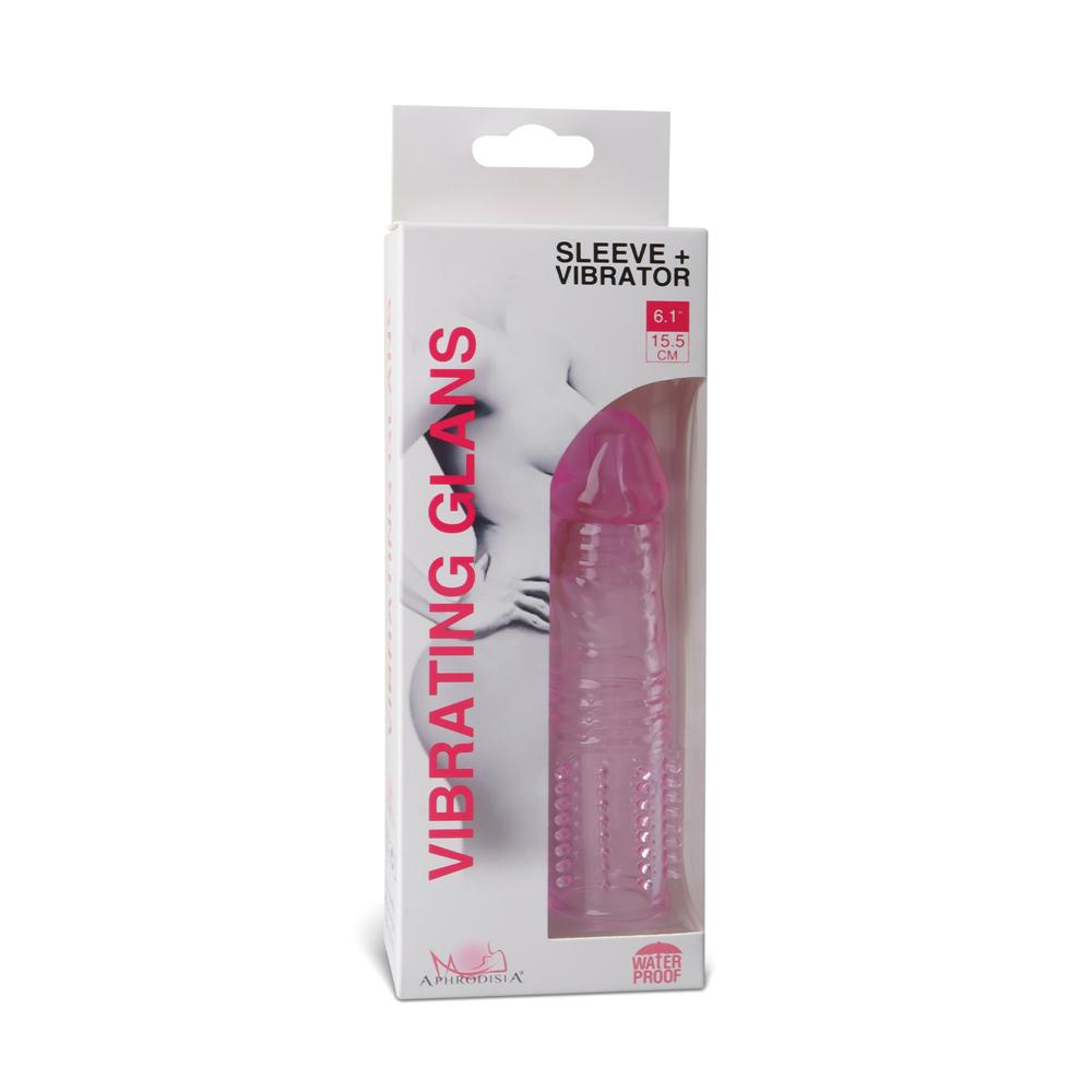 Multiple-Speed Clear Pink Color Penis Vibrator with TPE Sleeve