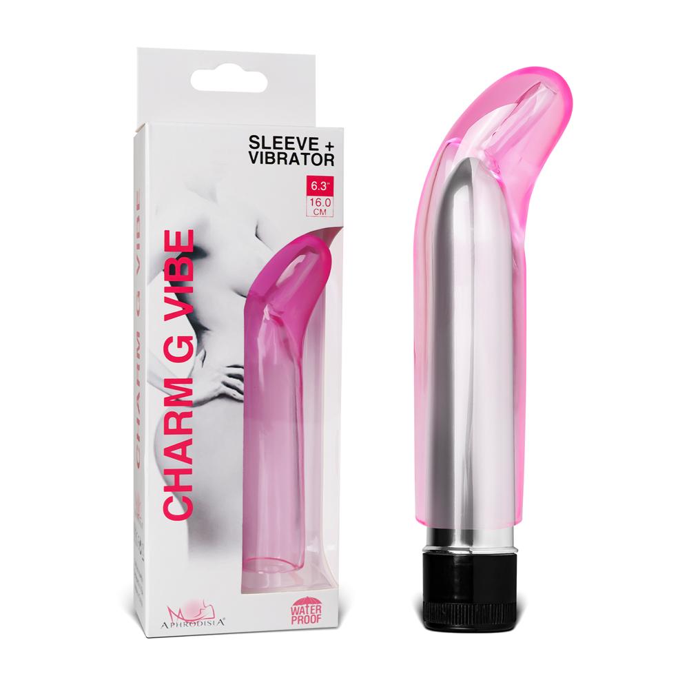 Multiple-Speed Pink Color G-Spot Vibrator with TPE Sleeve