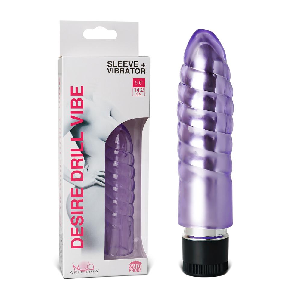 Multiple-Speed Purple Color Classic Vibrator with TPE Sleeve