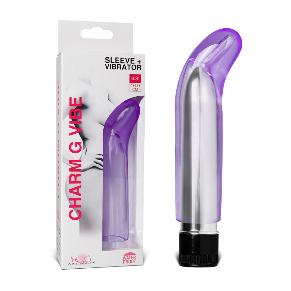 Multiple-Speed Purple Color G-Spot Vibrator with TPE Sleeve