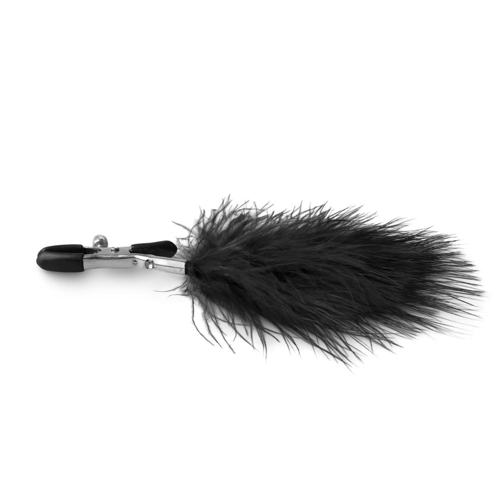 Nipple Clamps with Black Feather