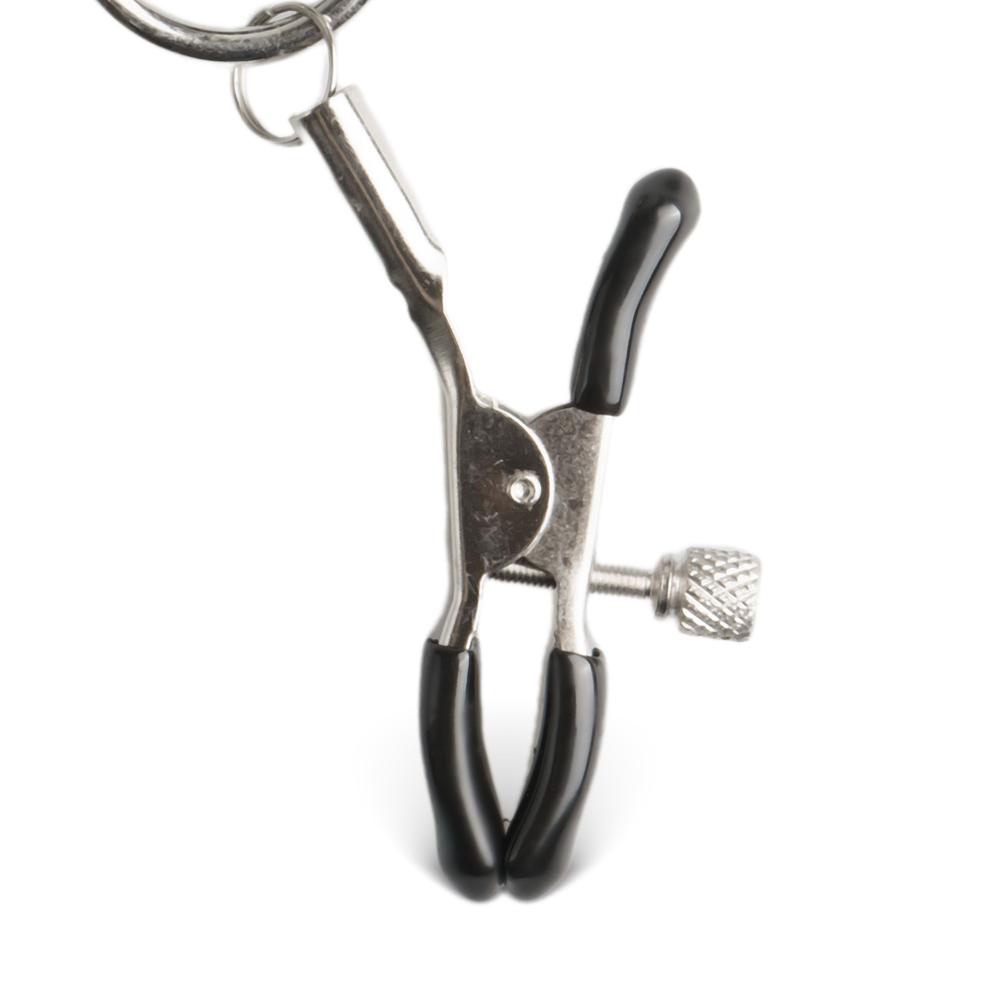 Nipple Clamps with Leather Cluster