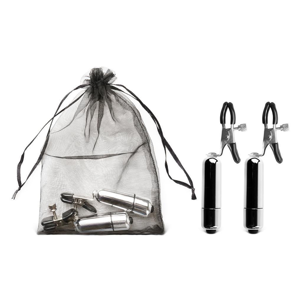 Nipple Clamps with Silver Vibrating Bullets ( Battery Included )