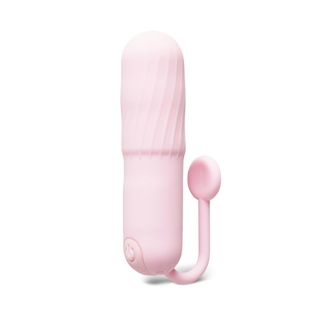 Pink 10-Speed Rechargeable Vibrating Bullet with Silicone Grip Handle