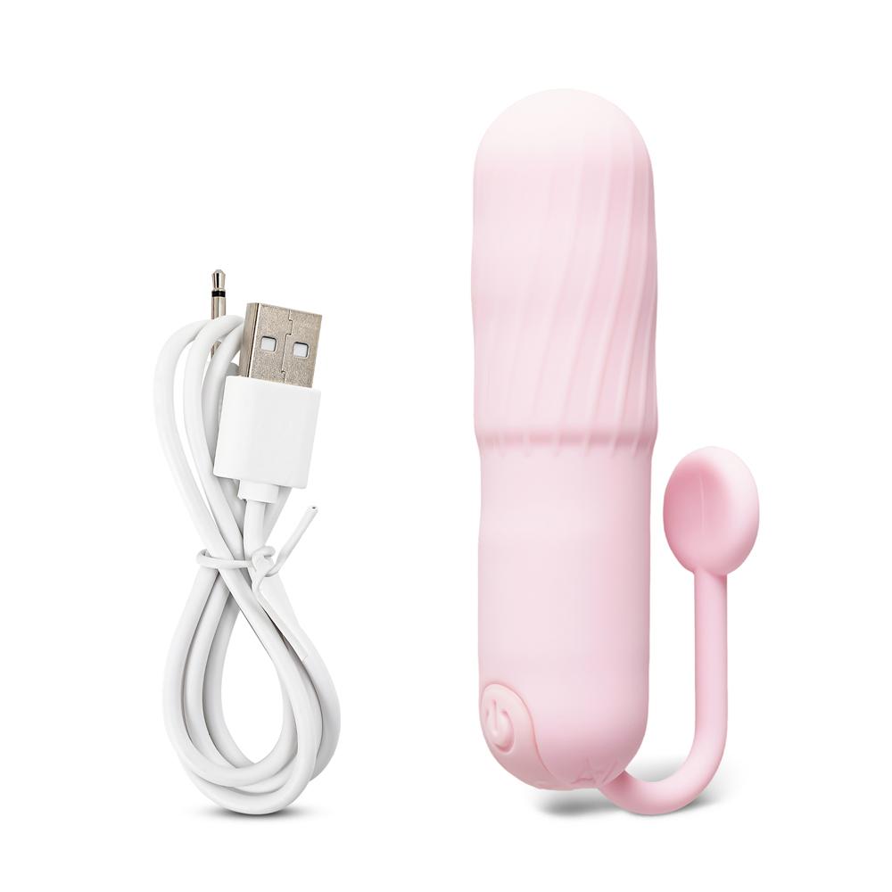 Pink 10-Speed Rechargeable Vibrating Bullet with Silicone Grip Handle