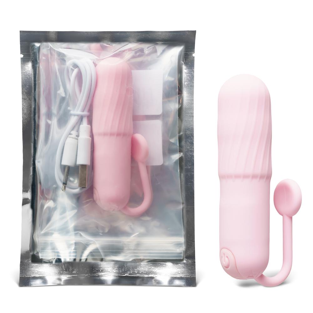 Pink 10-Speed Rechargeable Vibrating Bullet with Silicone Grip Handle