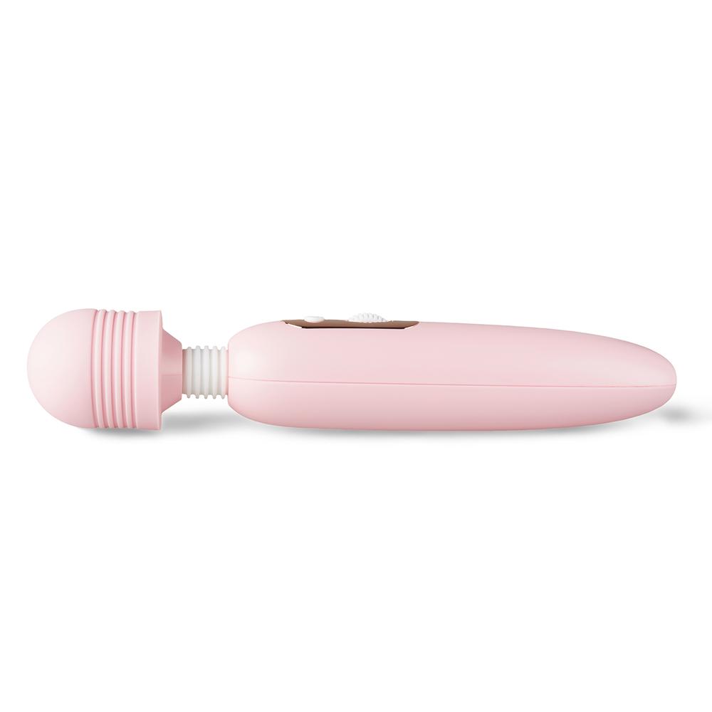 Pink 10-Speed Rechargeable Vibrating Silicone Wand Massager