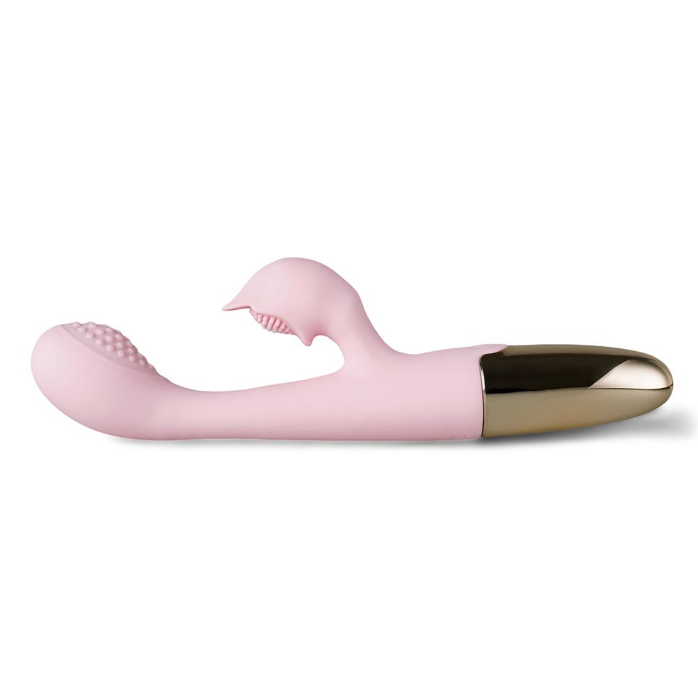 Pink 10-Speed Waterproof Vibrating Silicone Vibrator - Rechargeable