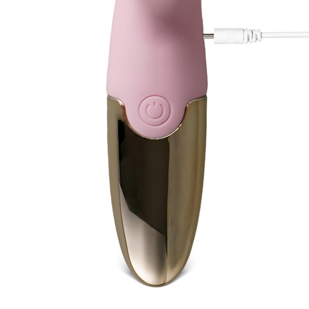 Pink 10-Speed Waterproof Vibrating Silicone Vibrator - Rechargeable