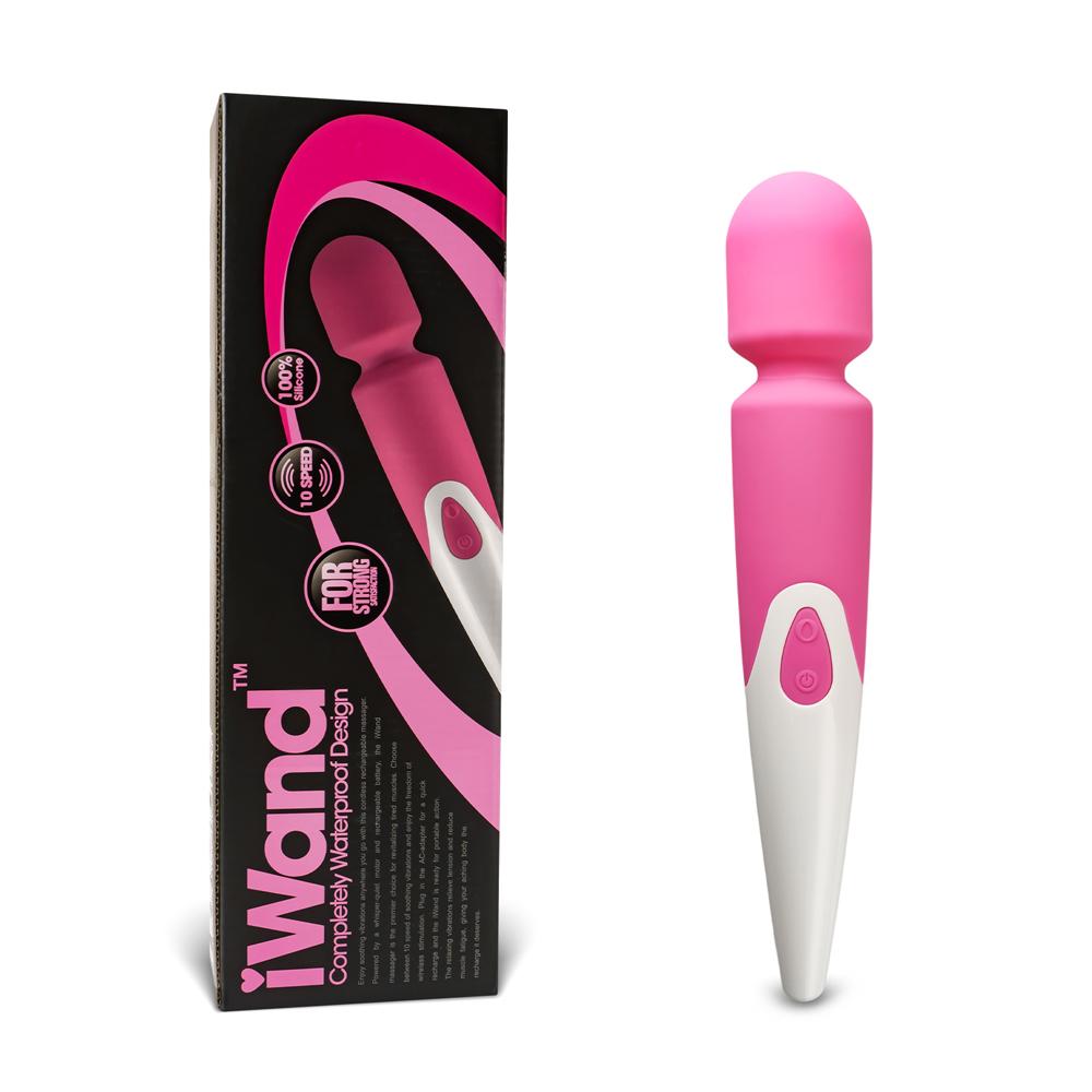 Pink Color 10-Speed Waterproof Rechargeable Wand Massager (USB Recharging)