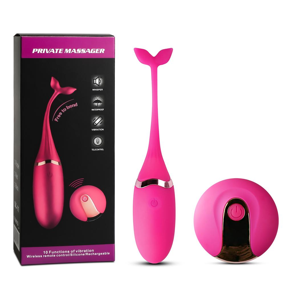 Pink Color 10 Speeds Rechargeable Silicone Remote Control Vibrating Egg