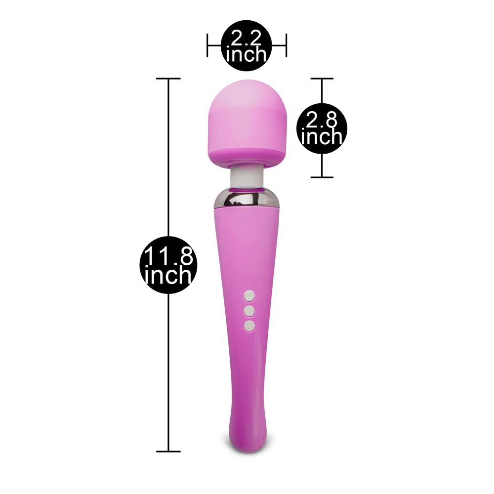 Pink Color 20-Mode Whisper Quiet Wand Massager (USB Recharging)