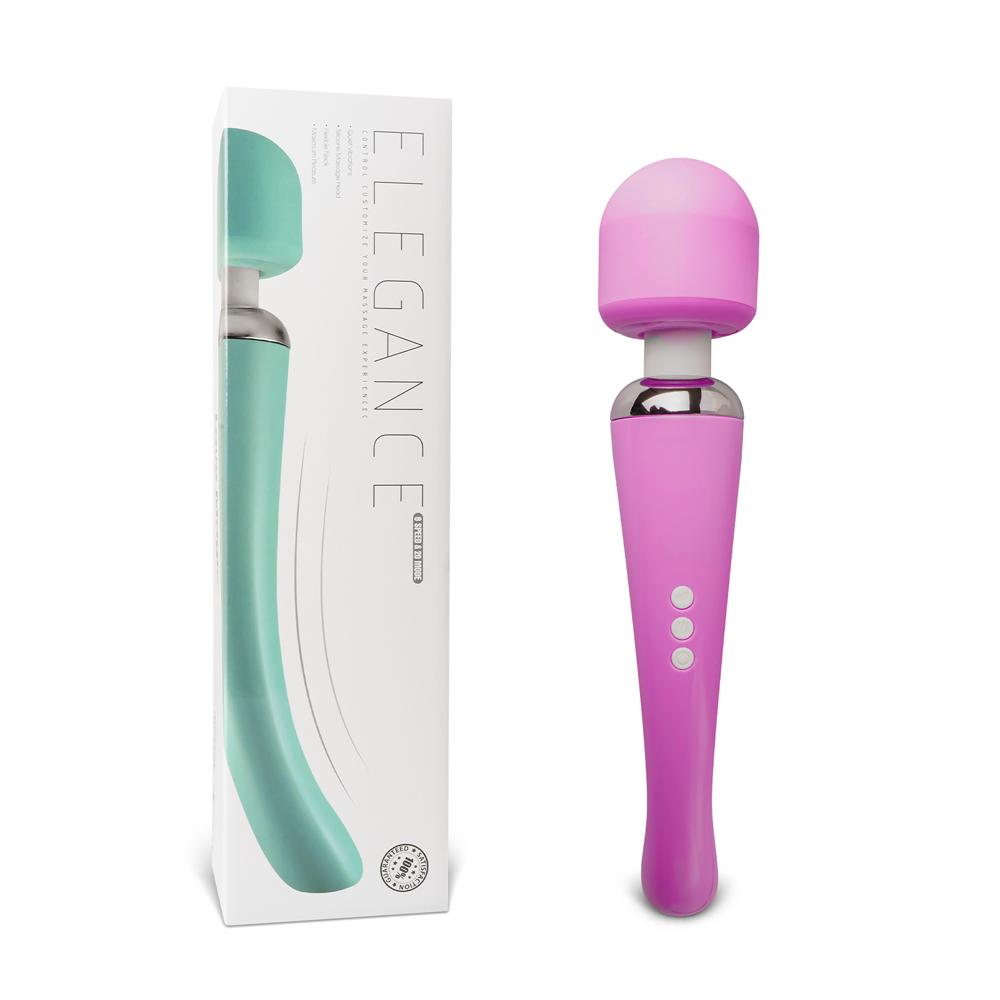 Pink Color 20-Mode Whisper Quiet Wand Massager (USB Recharging)