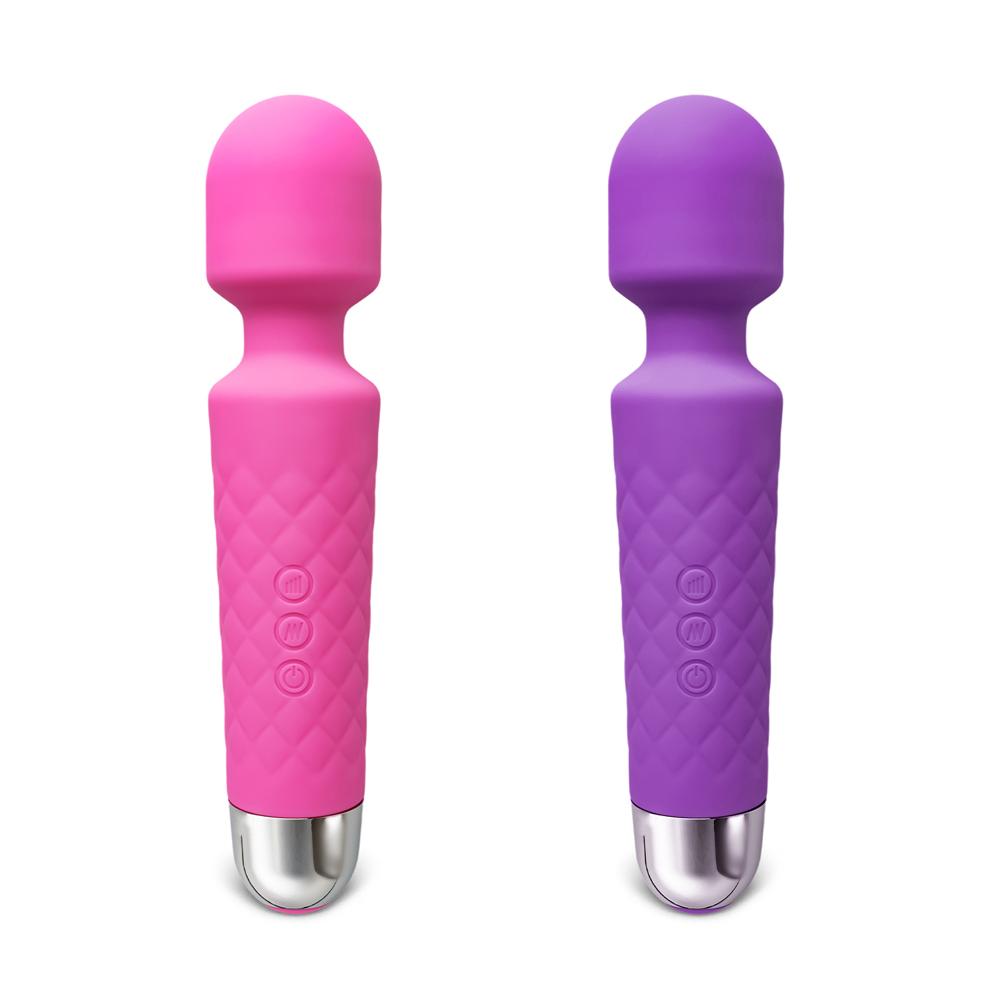 Pink Color 20-Speed Strong Vibrating Rechargeable Wand Massager (USB Recharging)