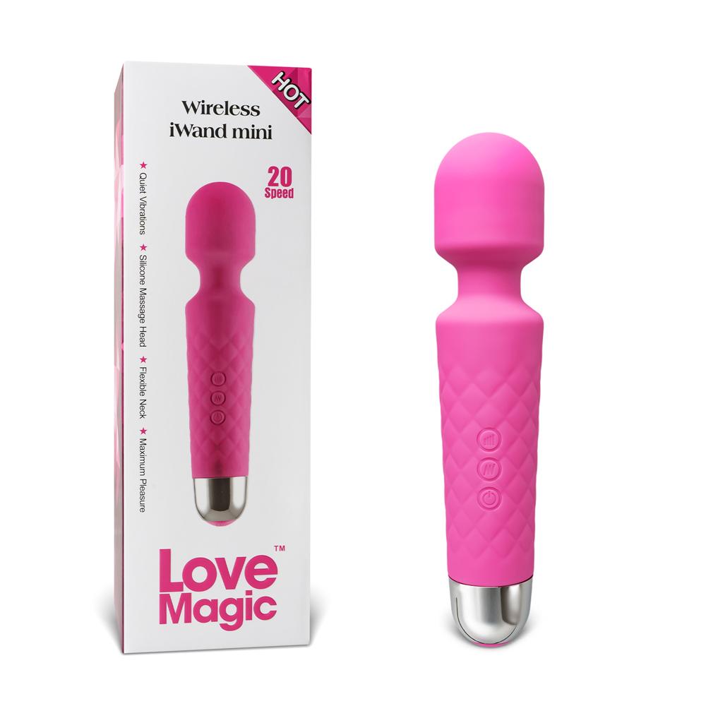 Pink Color 20-Speed Strong Vibrating Rechargeable Wand Massager (USB Recharging)