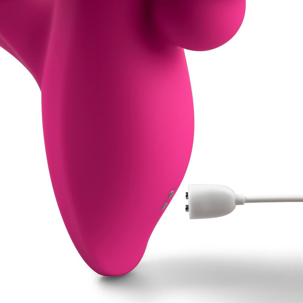 Pink Color 7 Speeds Rechargeable Silicone Vibrator with Clitoral Sucking Function and Anal Beads