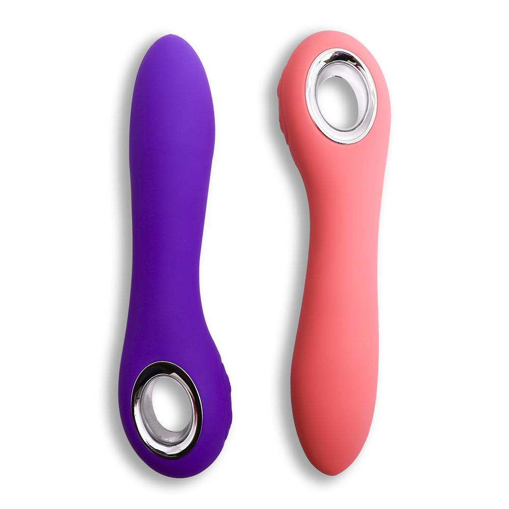 Pink Color 7 Speeds Rechargeable Silicone Vibrator with Rotation and Heating