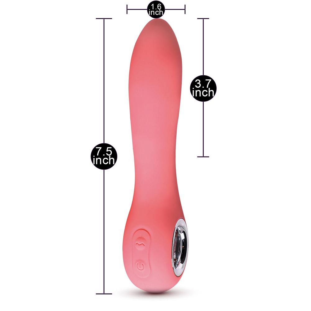 Pink Color 7 Speeds Rechargeable Silicone Vibrator with Rotation and Heating