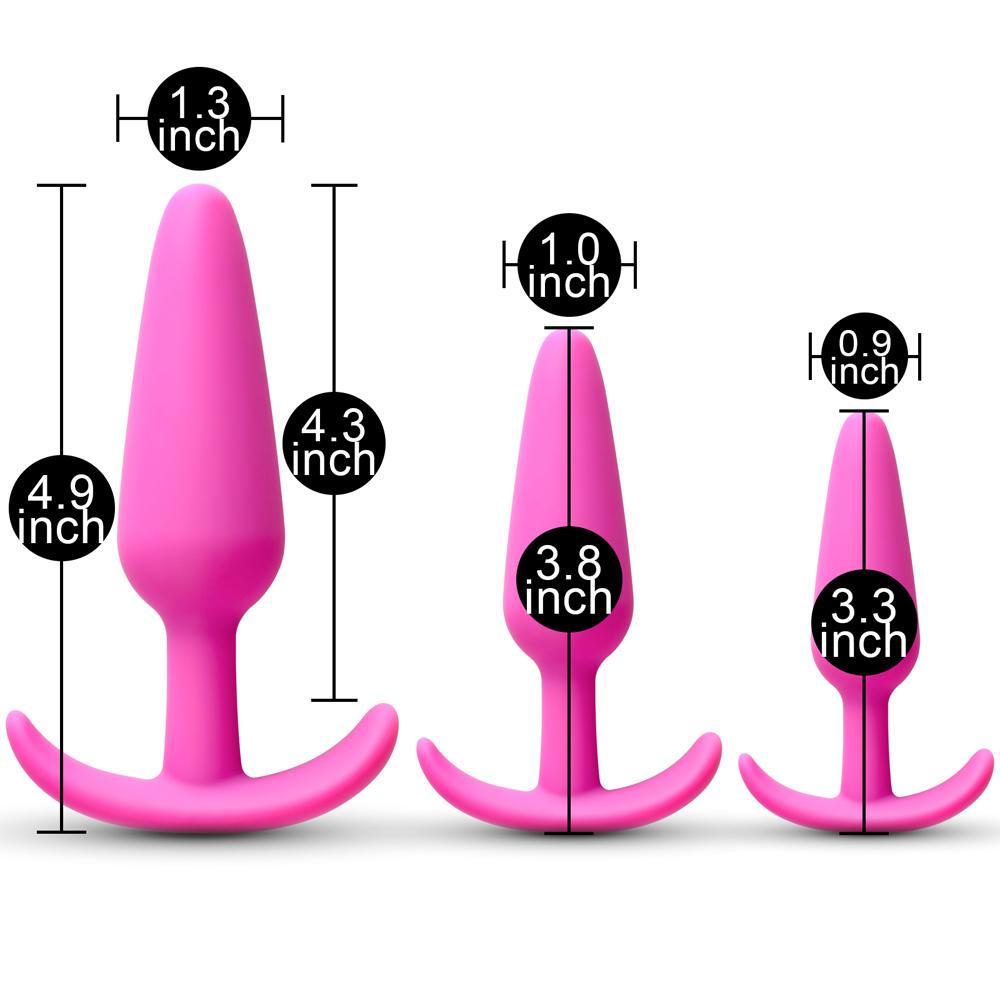 Pink Color Medical Grade Silicone Butt Plug Set