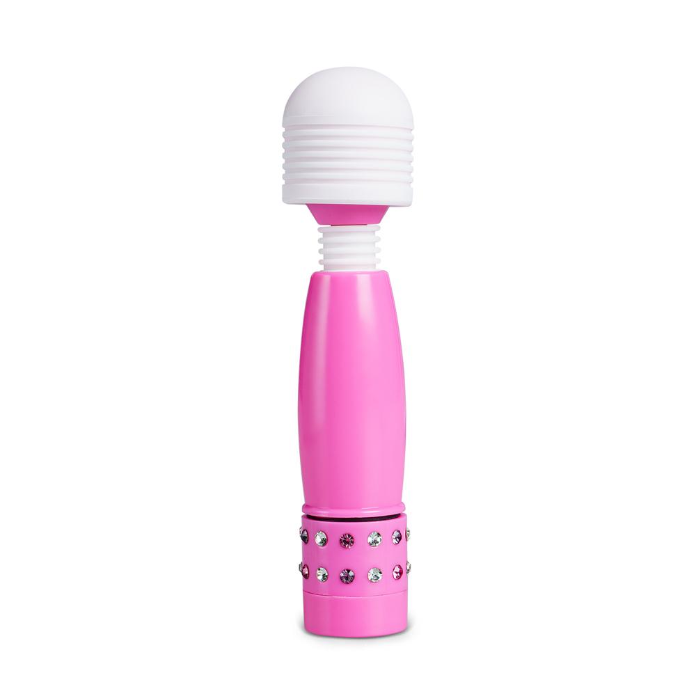 Pink Color Mini Wand Vibrator with Diamonds