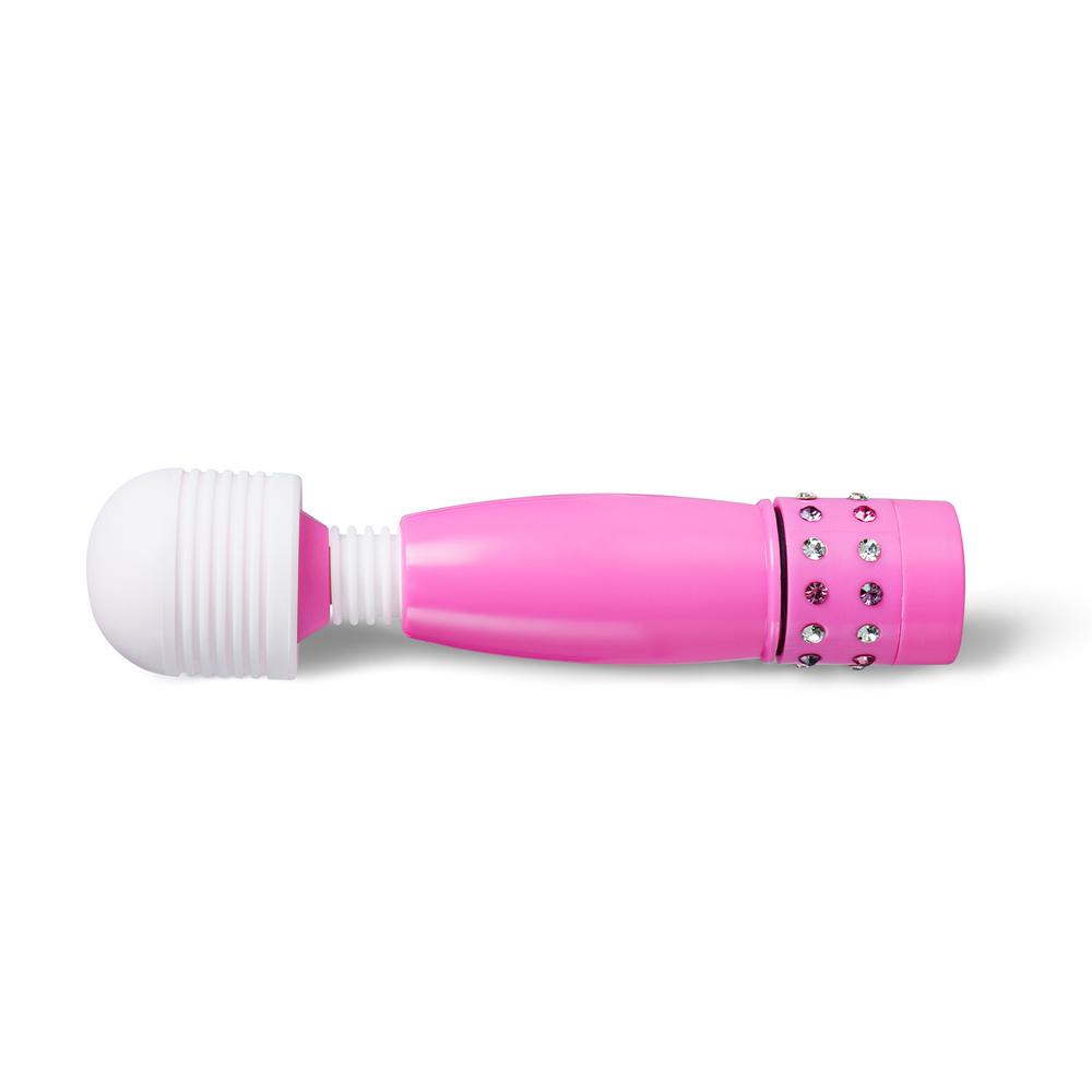 Pink Color Mini Wand Vibrator with Diamonds