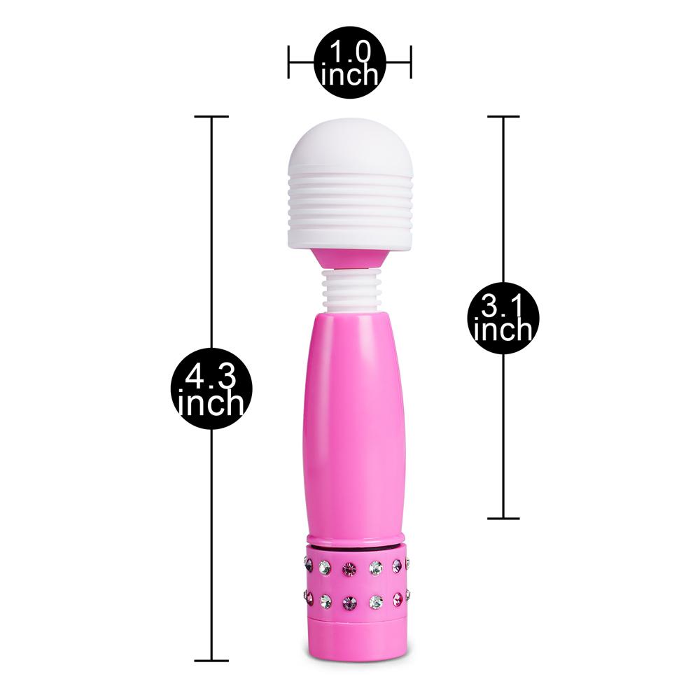 Pink Color Mini Wand Vibrator with Diamonds