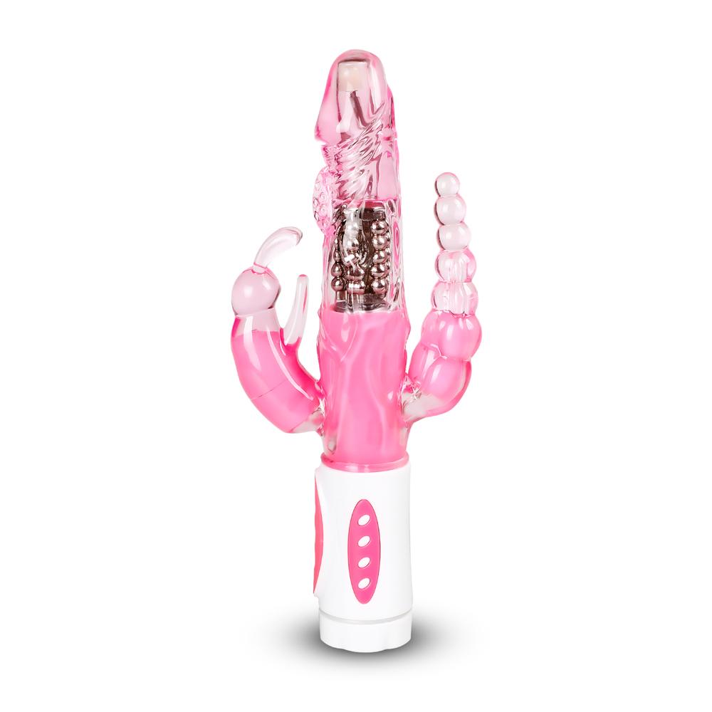 Pink Color Pearls and Rabbit Vibrator with Vibrating Beads